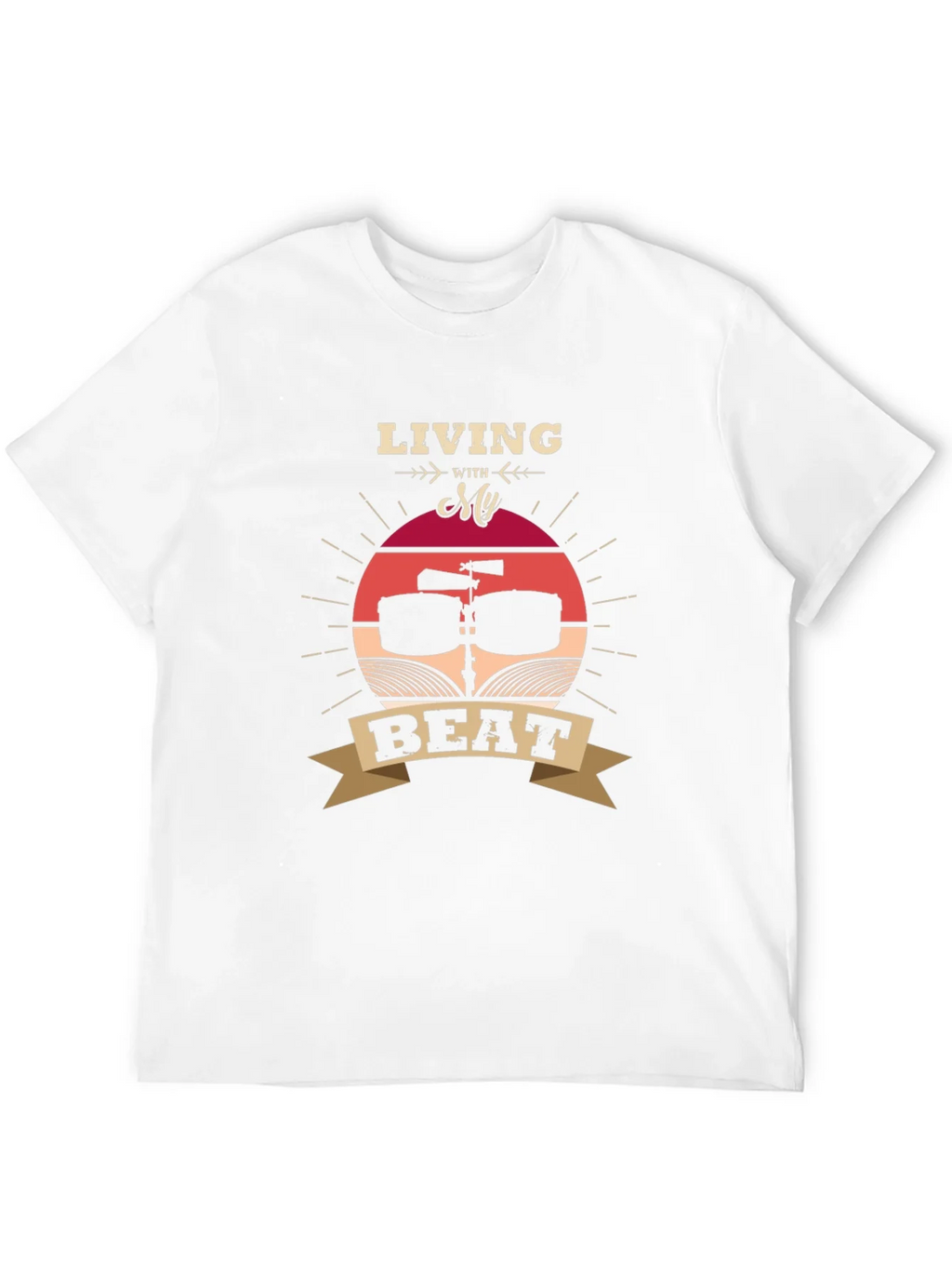 Living With My Beat T-Shirt - Music Lover Tee