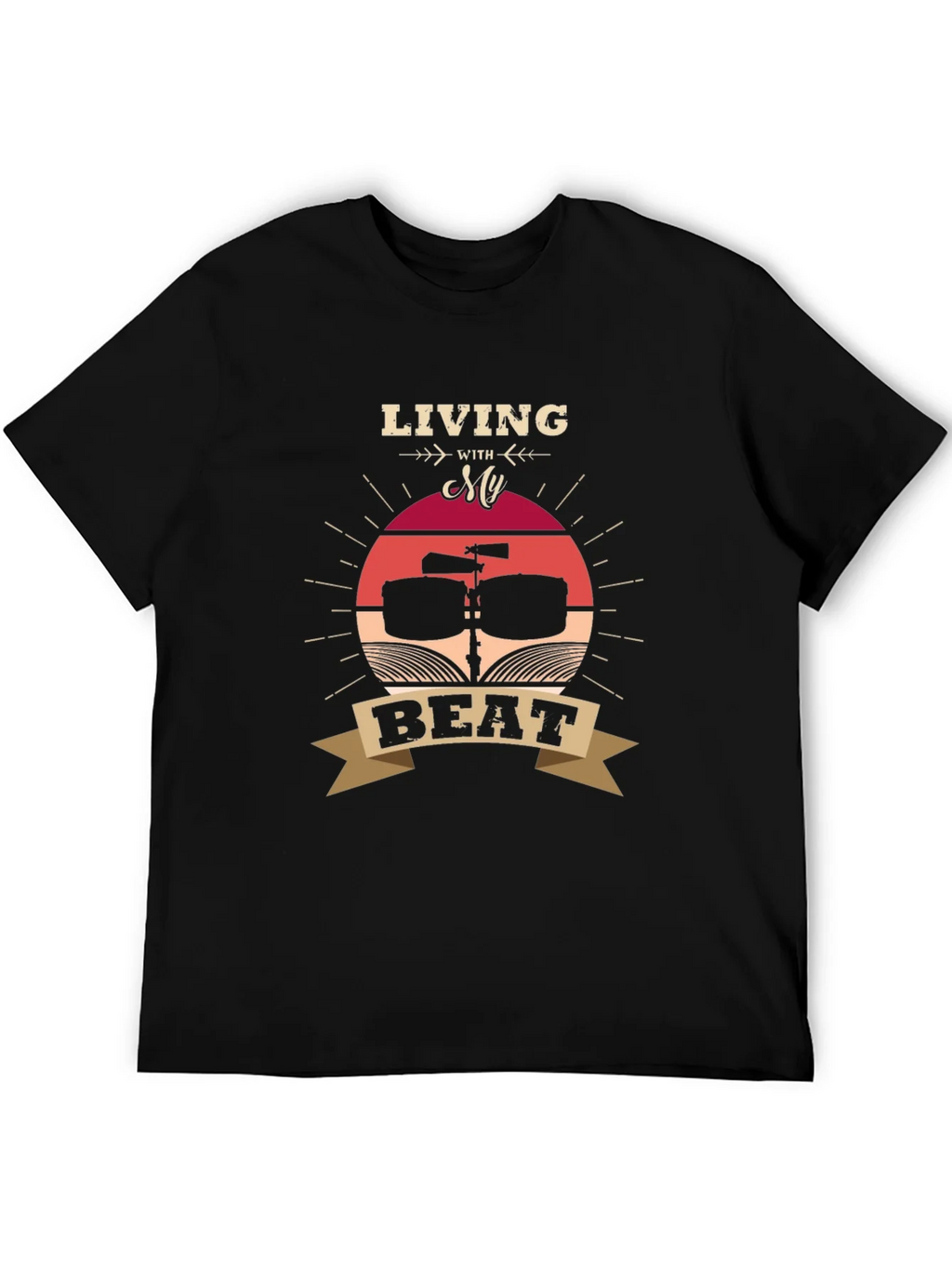 Living With My Beat T-Shirt - Music Lover Tee
