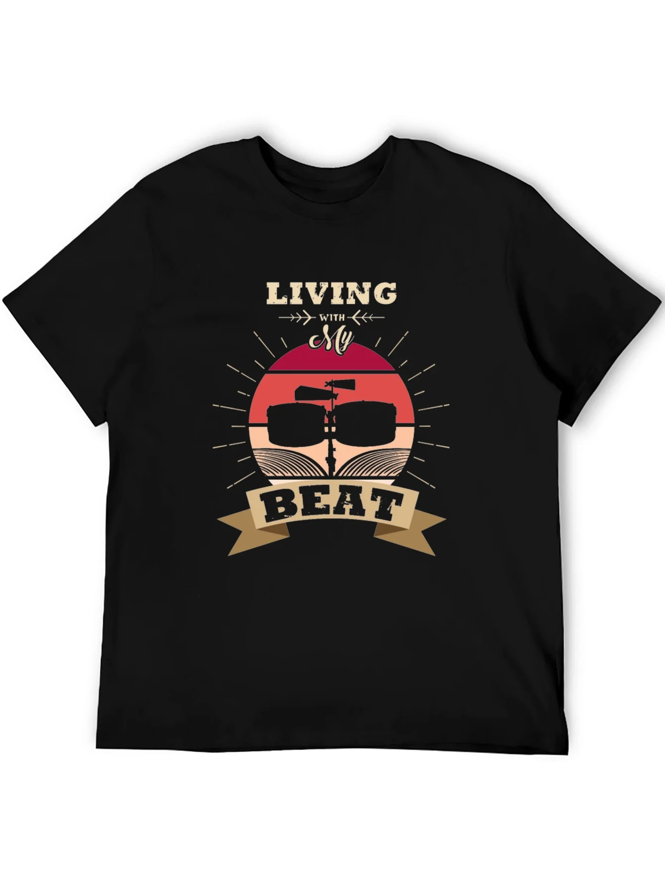 Living With My Beat T-Shirt - Music Lover Tee