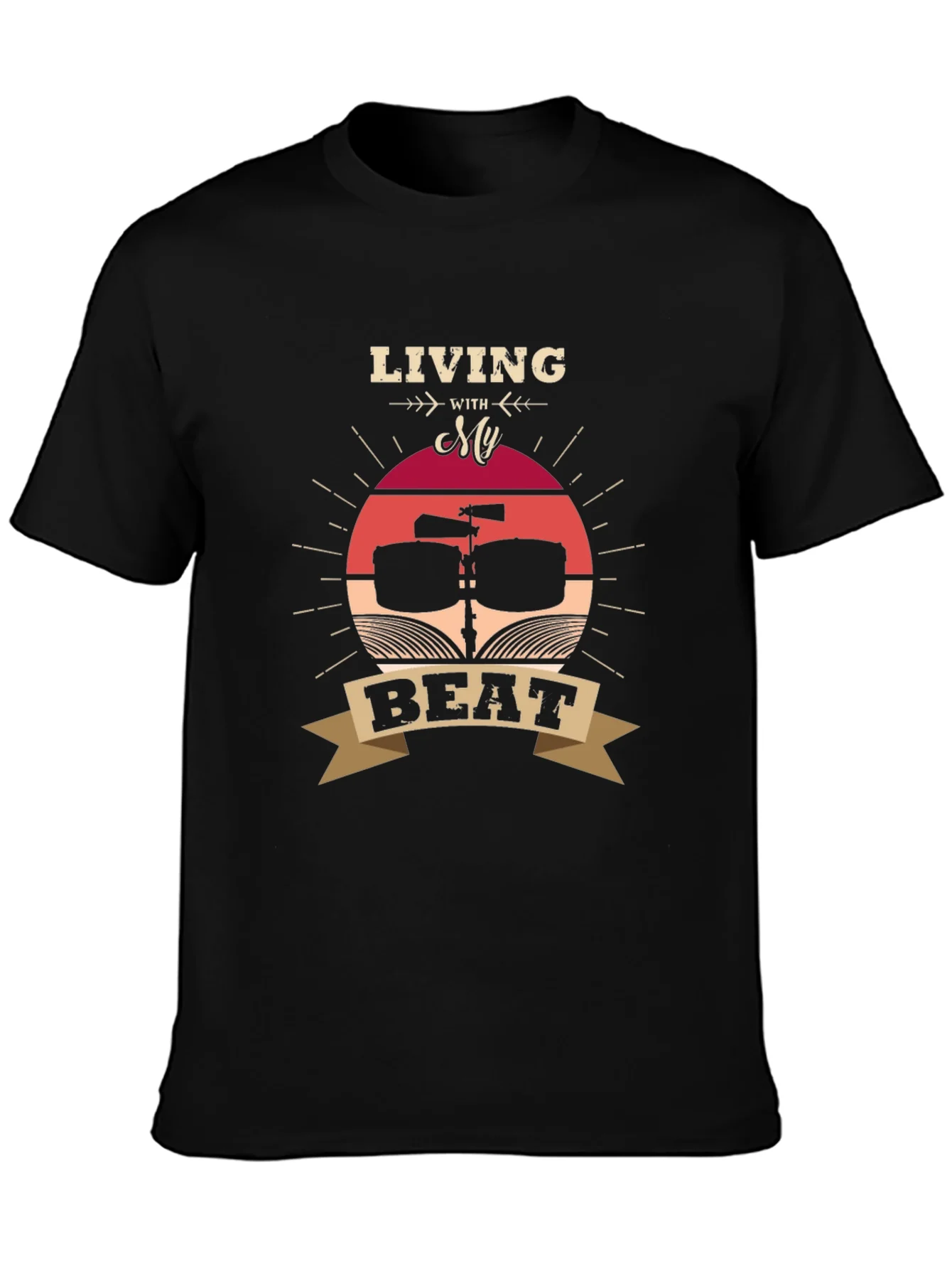 Living With My Beat T-Shirt - Music Lover Tee