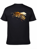 Geometric Bee Graphic Black T-Shirt