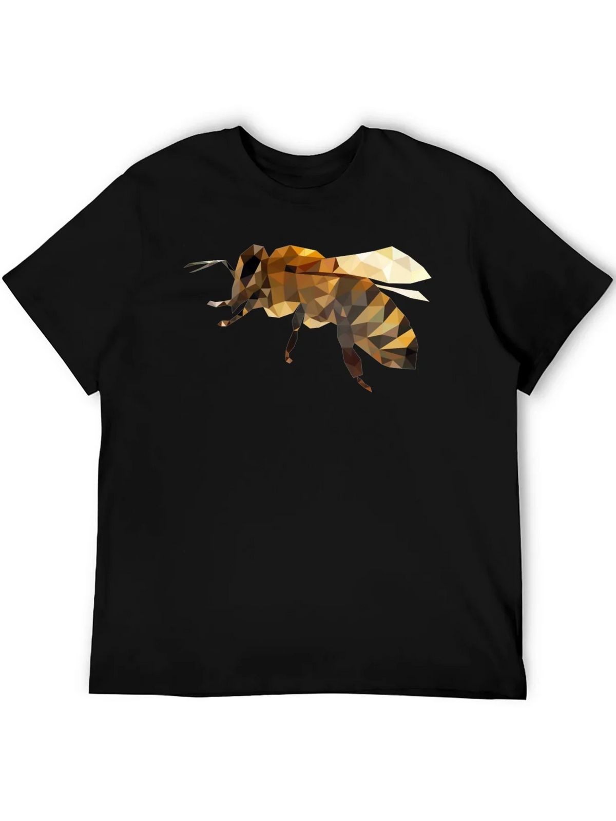 Geometric Bee Graphic Black T-Shirt