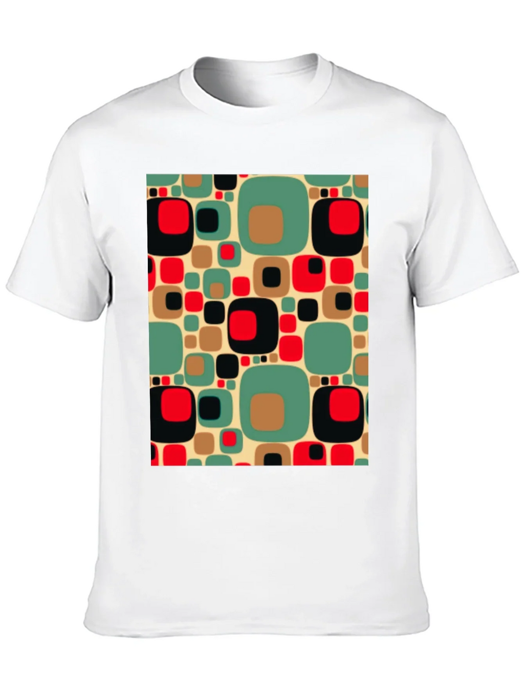 Retro Pattern Black T-Shirt