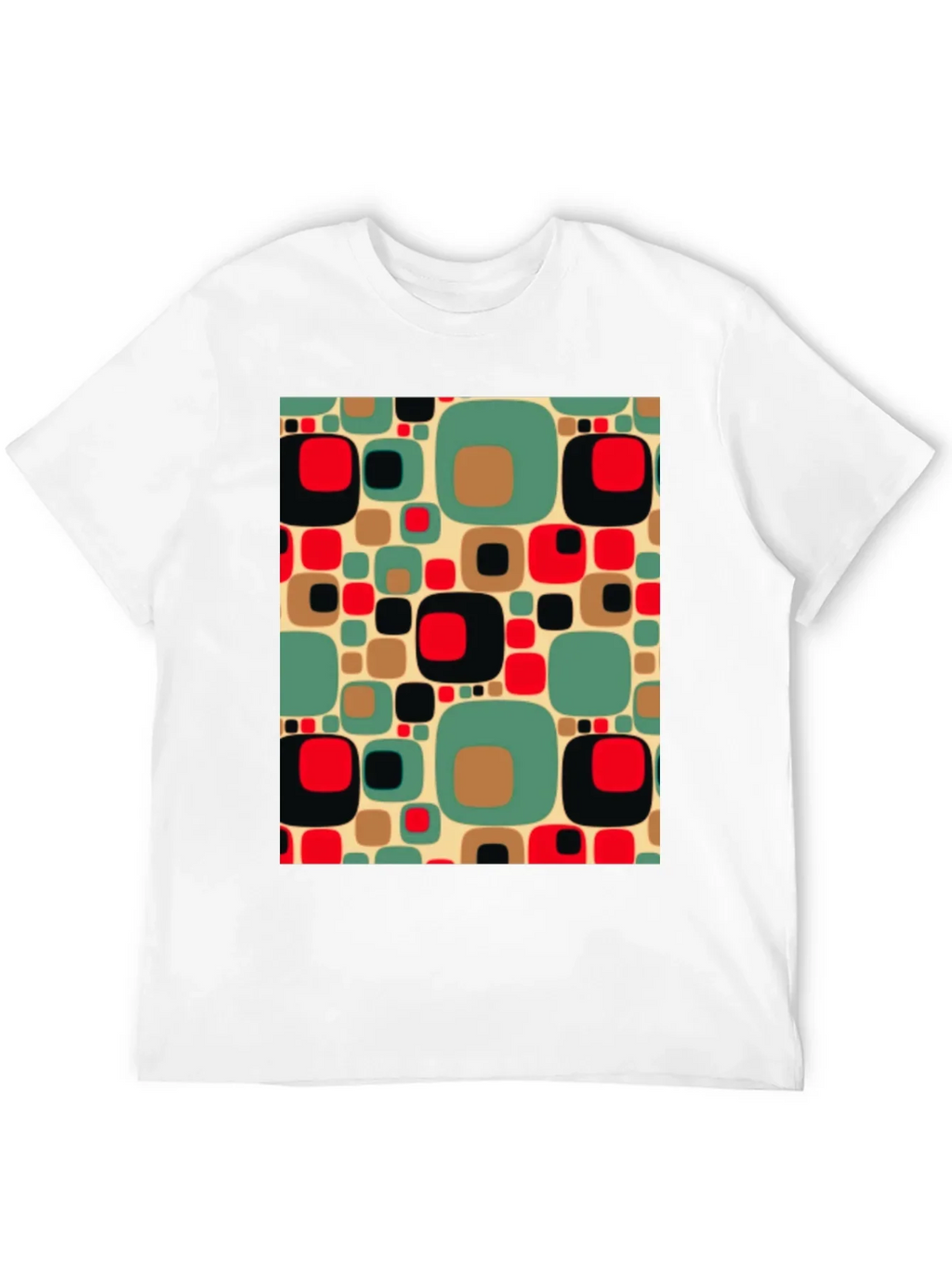 Retro Pattern Black T-Shirt