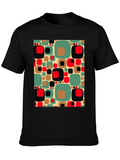 Retro Pattern Black T-Shirt