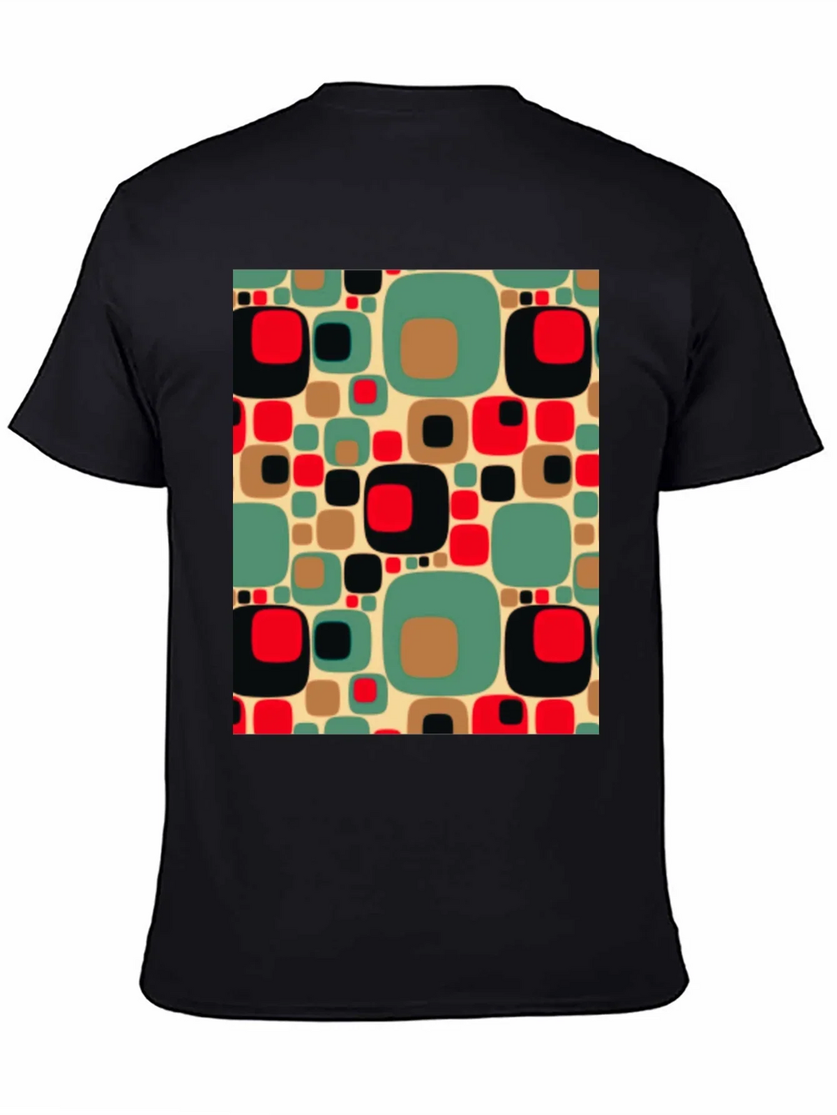 Retro Pattern Black T-Shirt