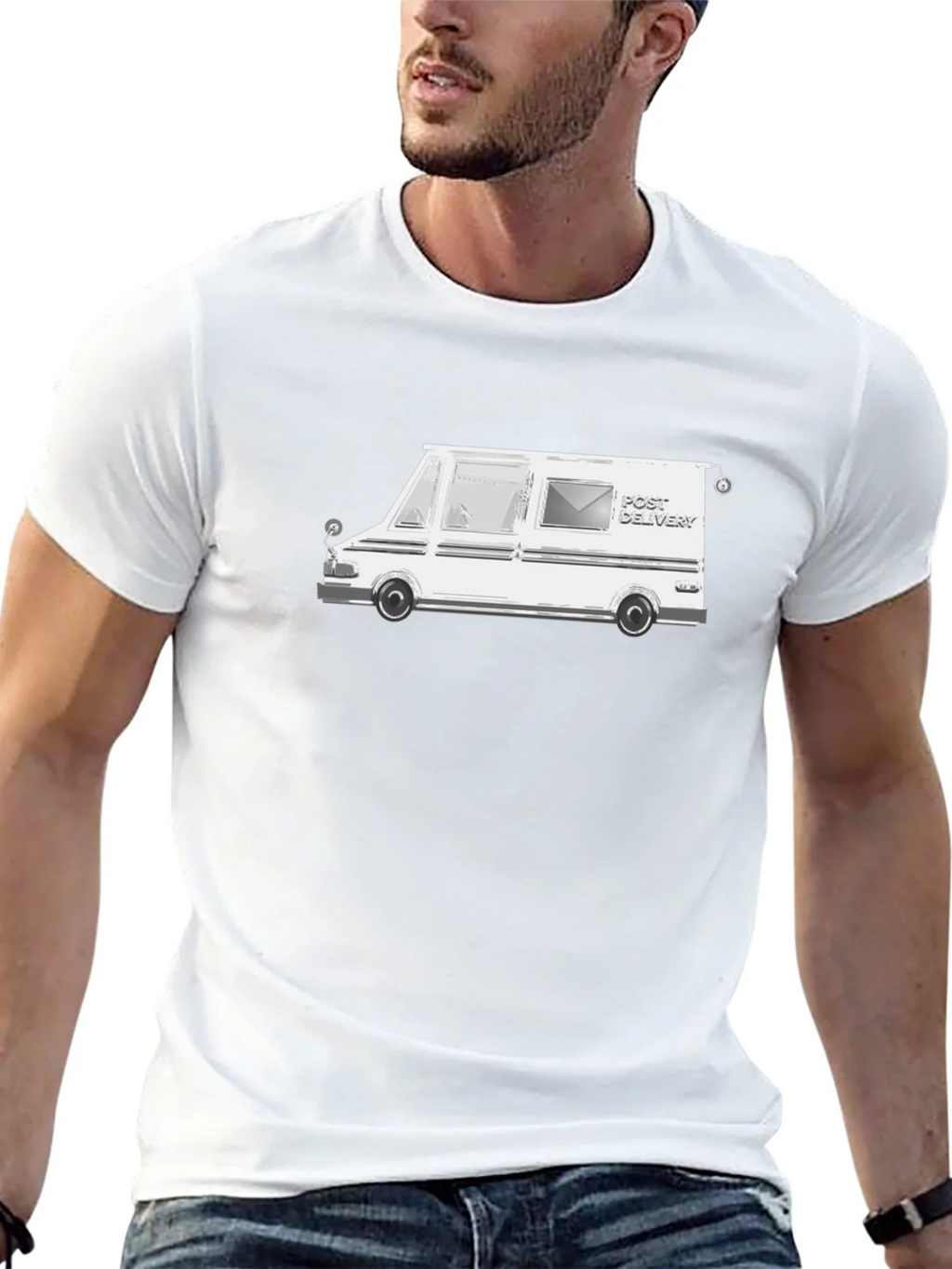 Mail Delivery Van T-Shirt - Black