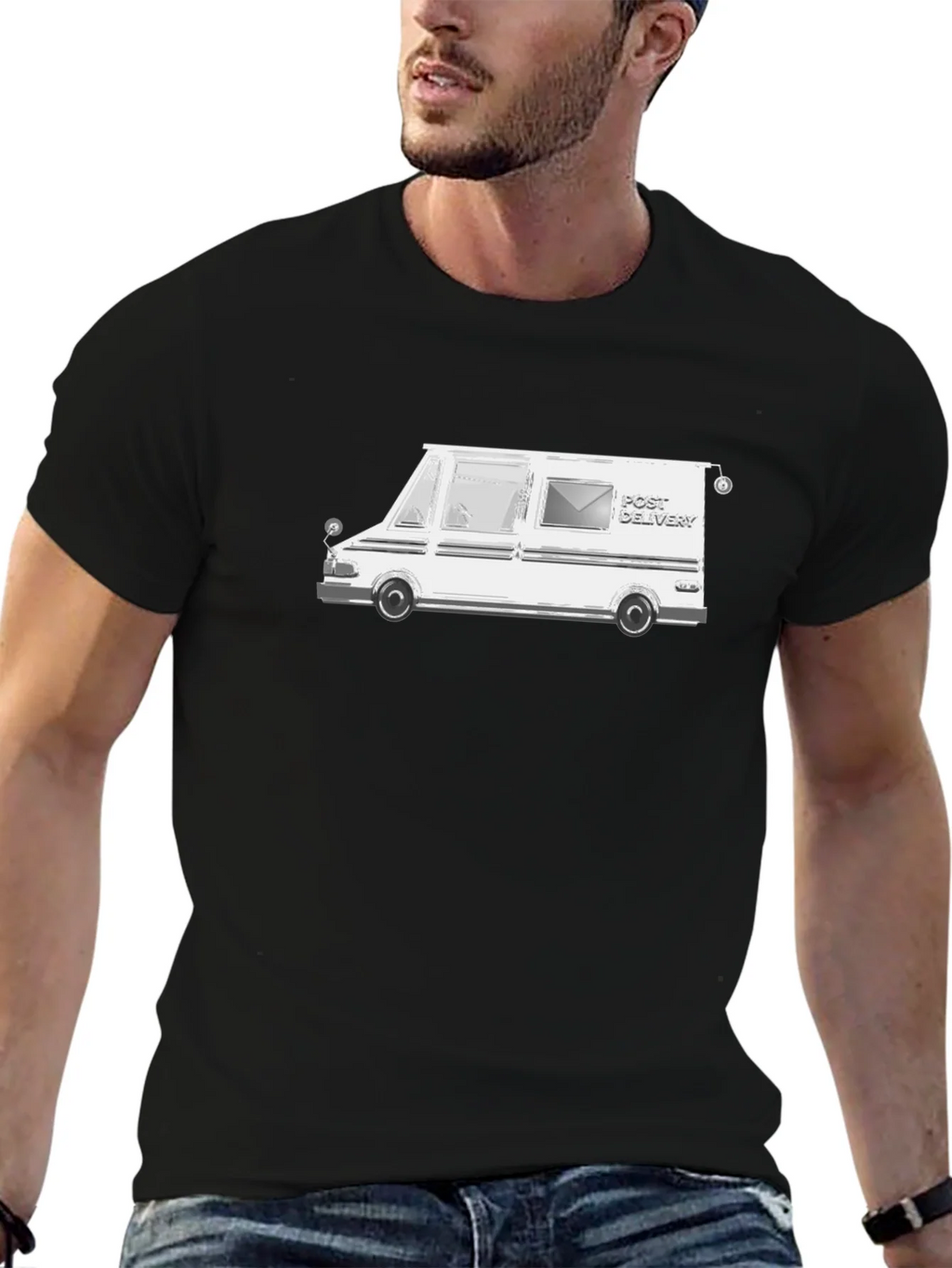 Mail Delivery Van T-Shirt - Black