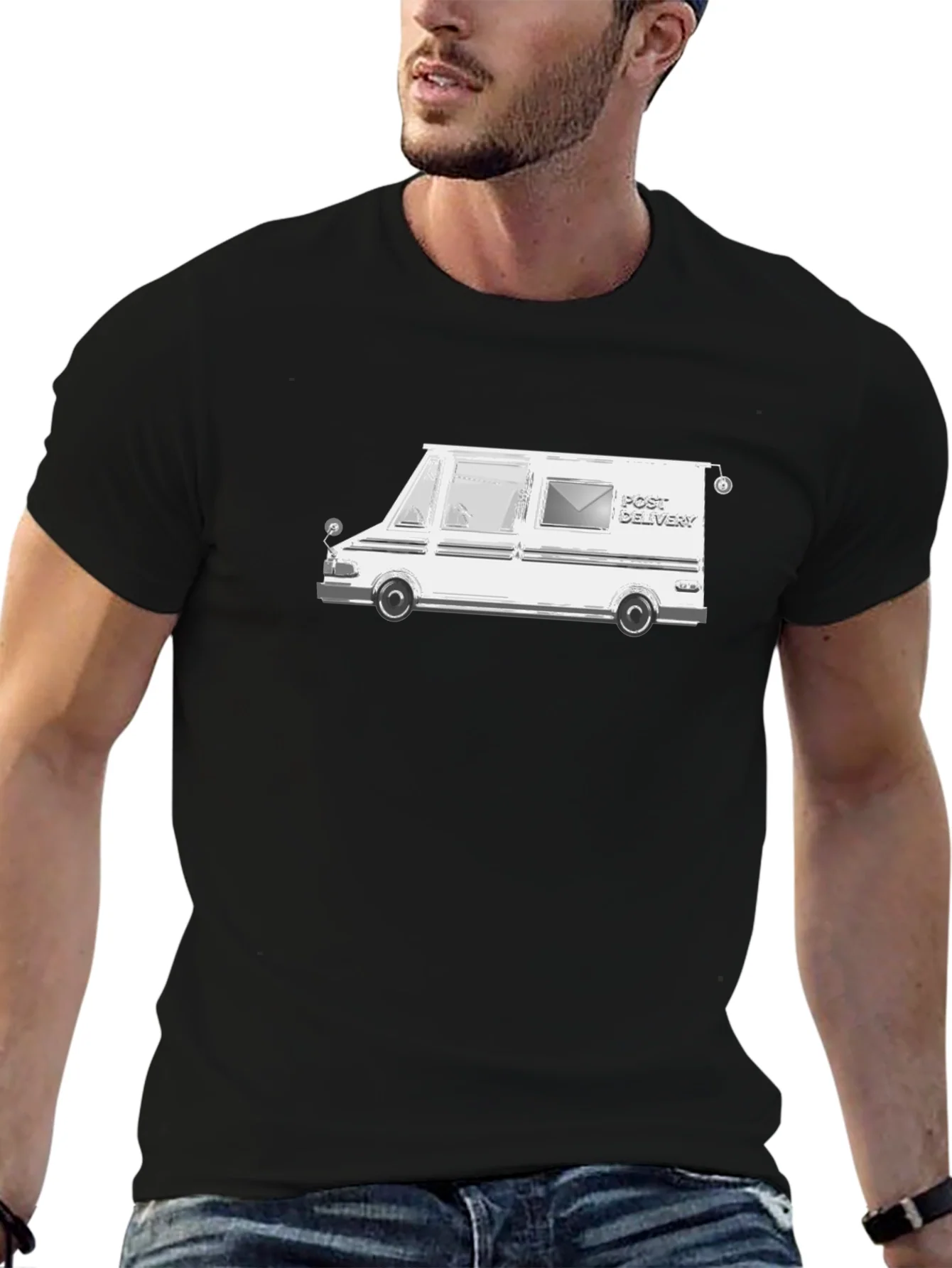 Mail Delivery Van T-Shirt - Black