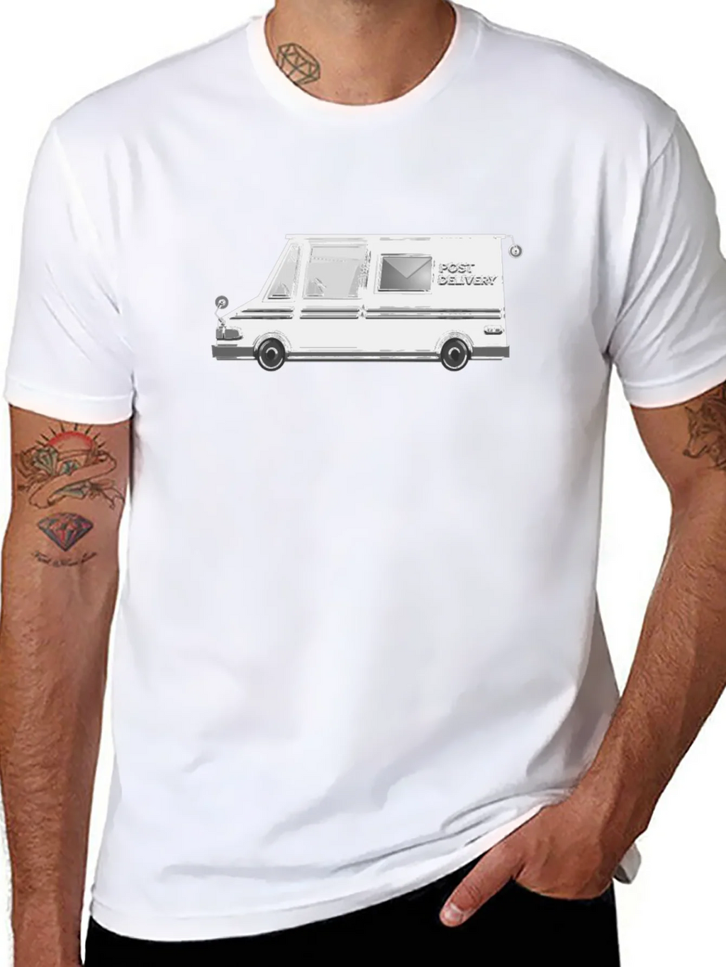 Mail Delivery Van T-Shirt - Black