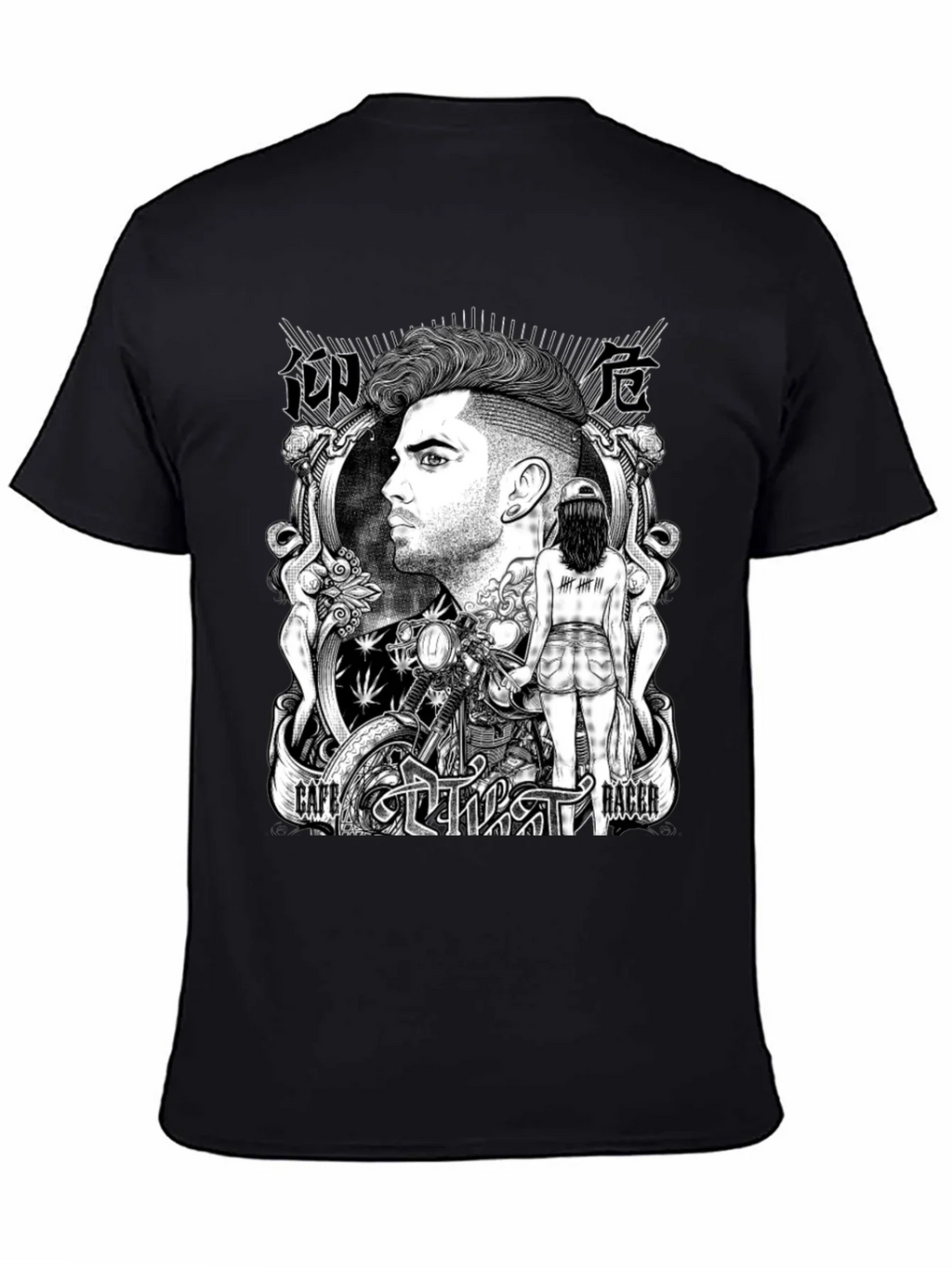 Cafe Racer Graphic T-Shirt - Black Cotton Tee