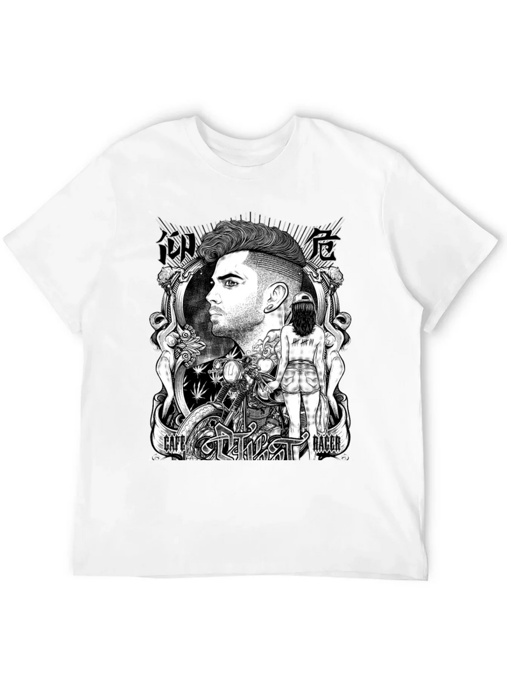 Cafe Racer Graphic T-Shirt - Black Cotton Tee
