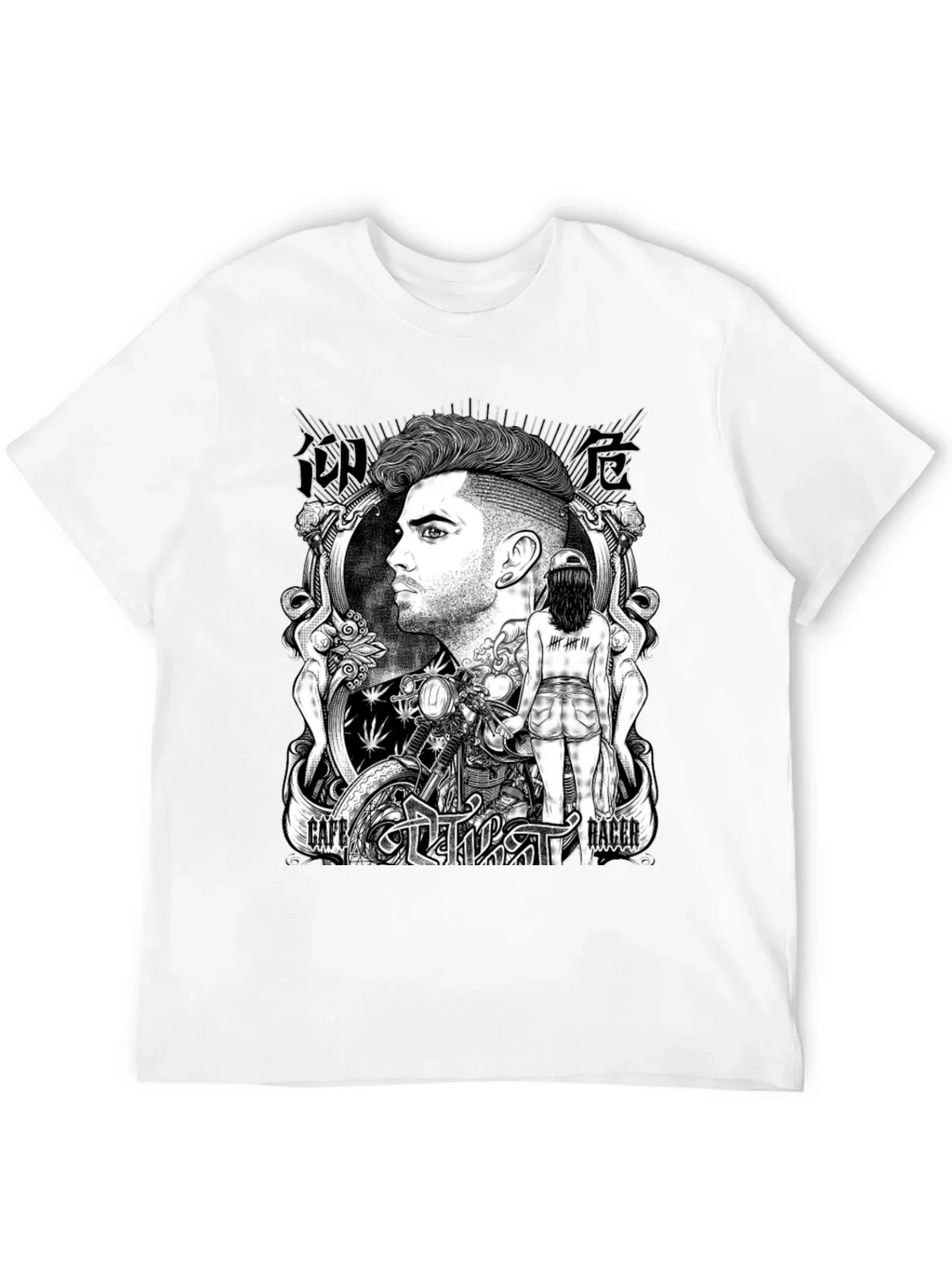 Cafe Racer Graphic T-Shirt - Black Cotton Tee