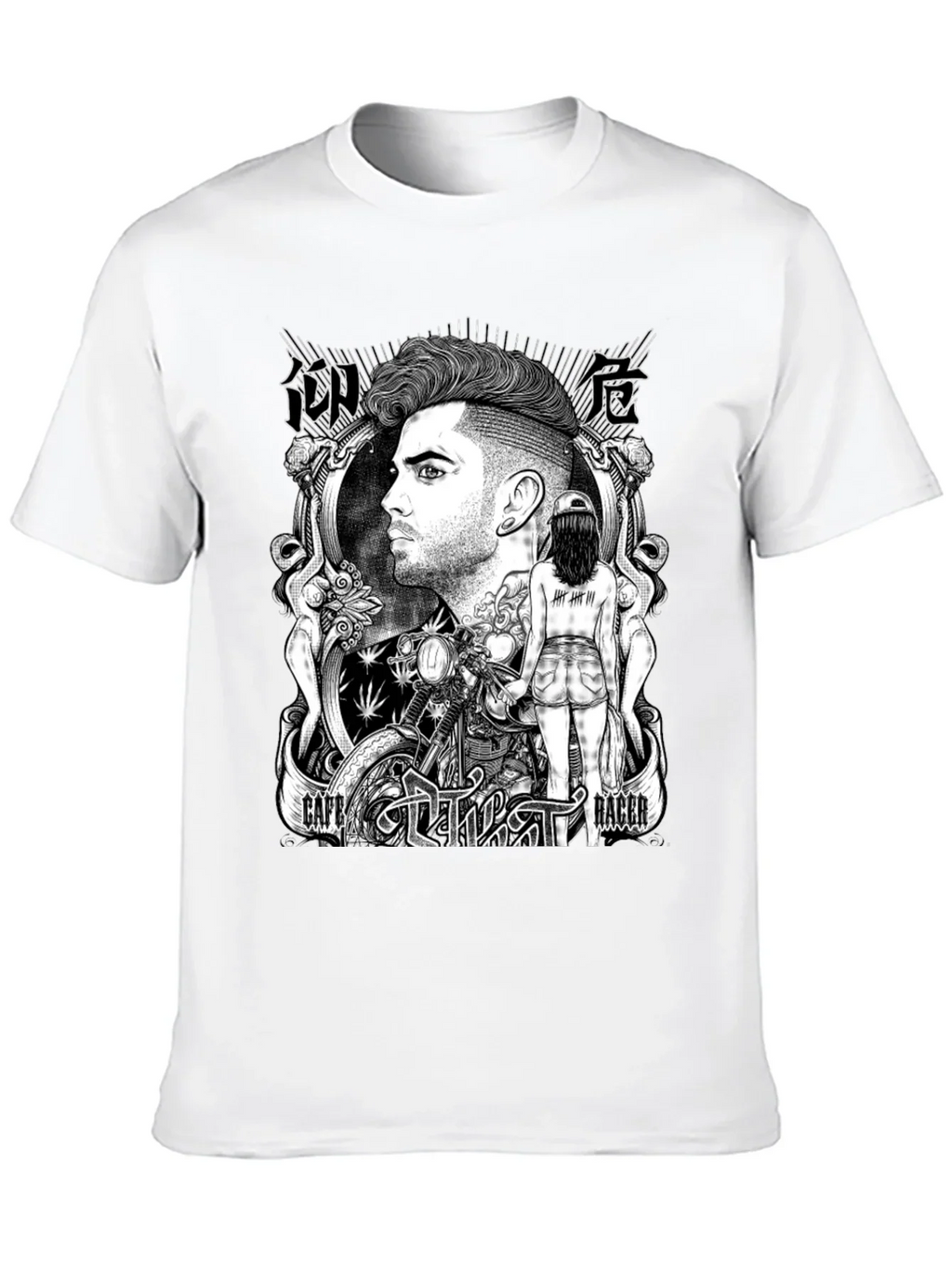 Cafe Racer Graphic T-Shirt - Black Cotton Tee