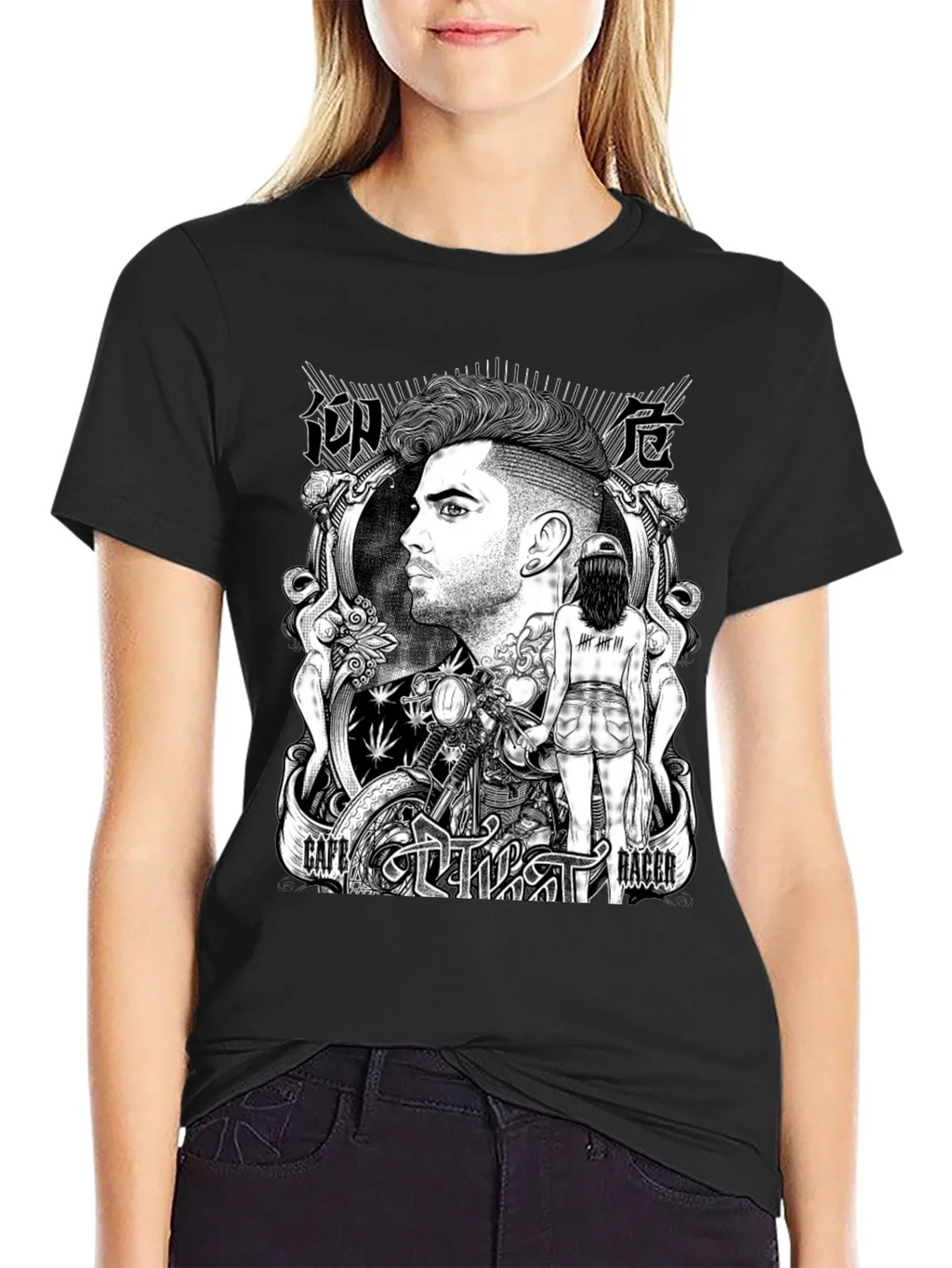 Cafe Racer Graphic T-Shirt - Black Cotton Tee