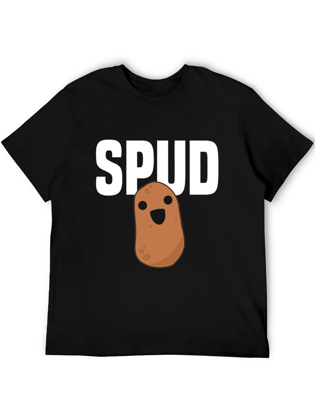 Funny Spud Potato Graphic Black T-Shirt