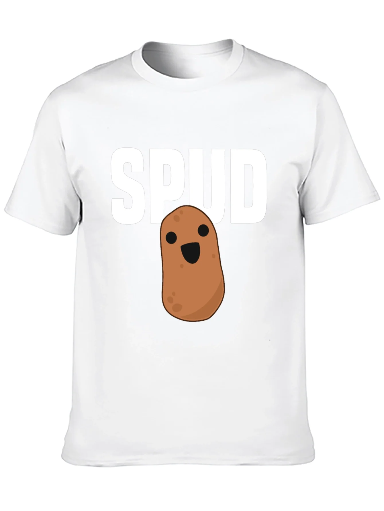 Funny Spud Potato Graphic Black T-Shirt