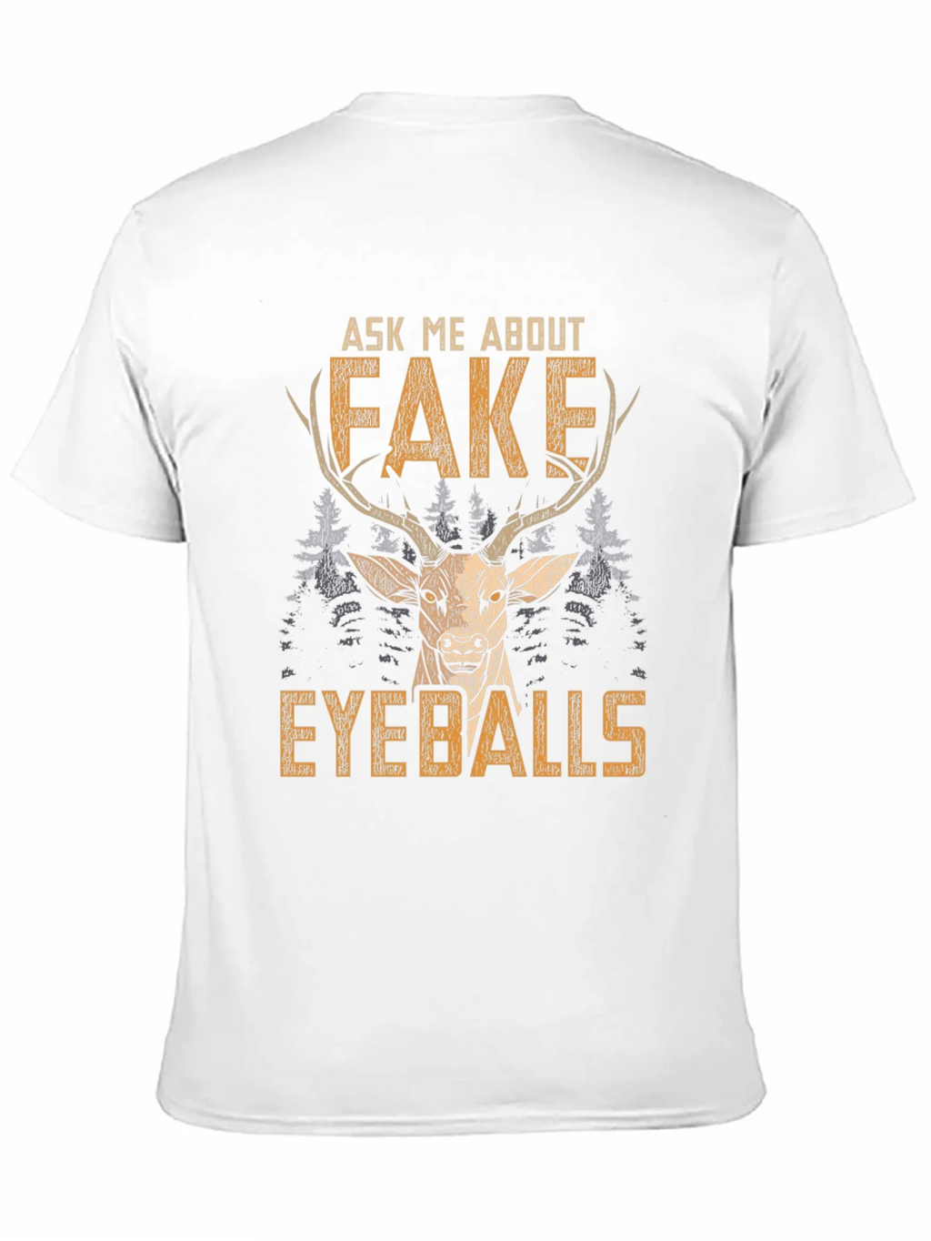 Funny Fake Eyeballs Deer Graphic T-Shirt