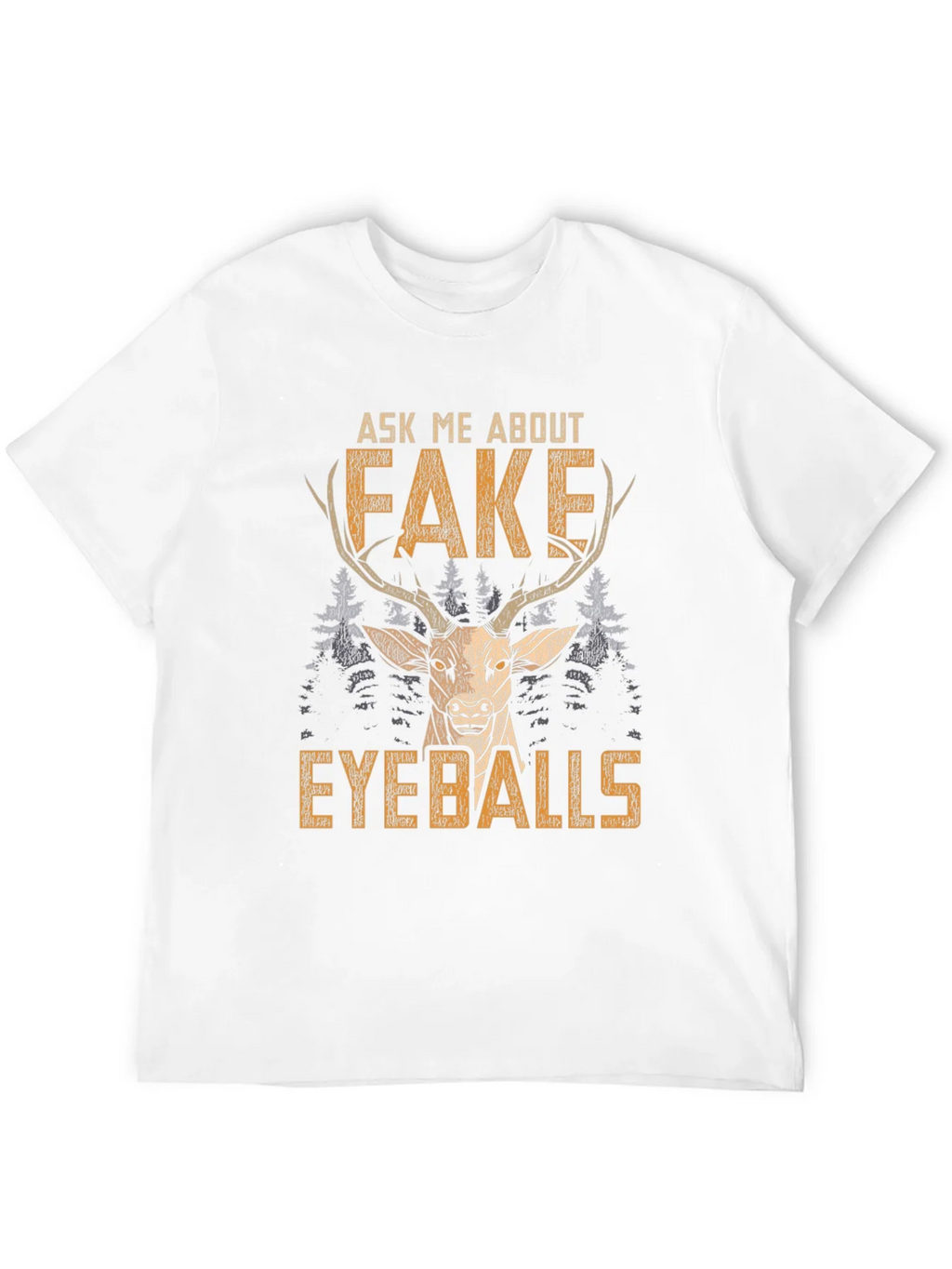 Funny Fake Eyeballs Deer Graphic T-Shirt