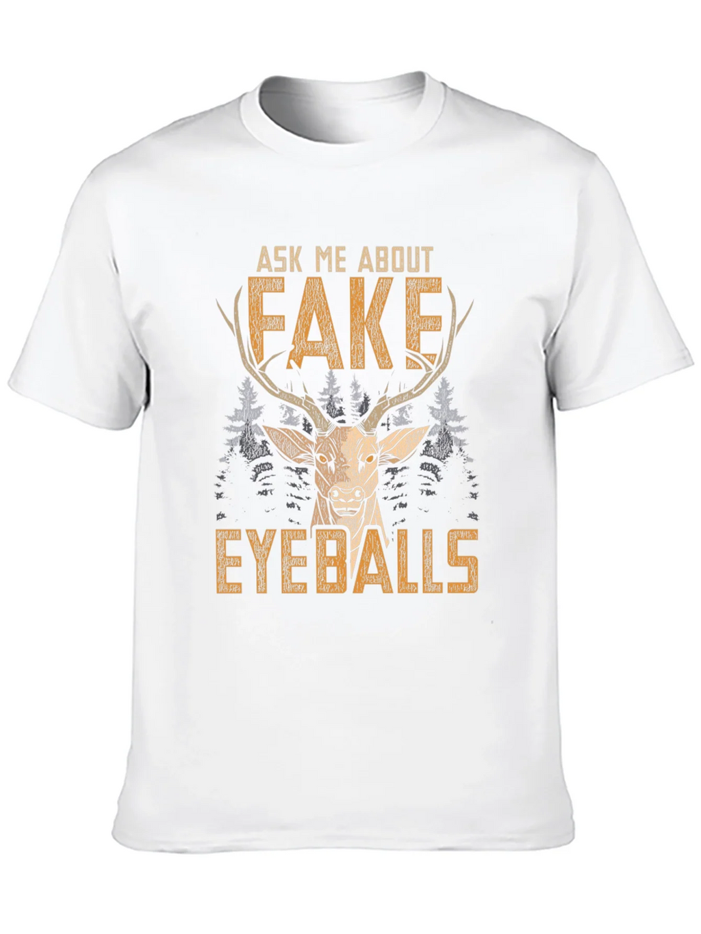 Funny Fake Eyeballs Deer Graphic T-Shirt