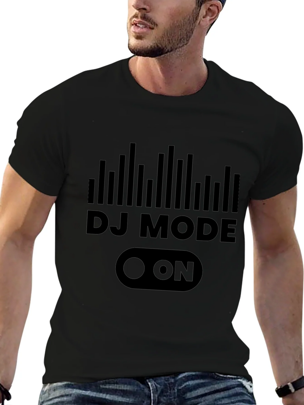 DJ Mode ON Graphic Tee - Black