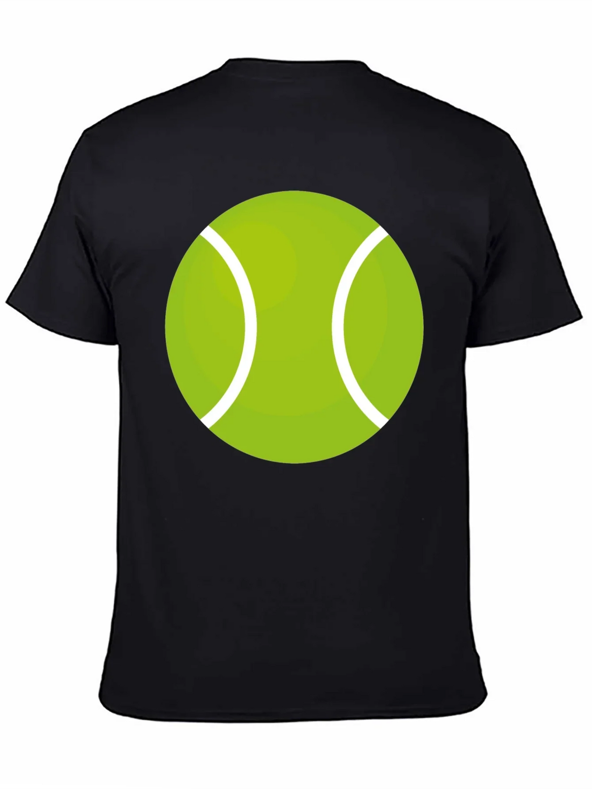 Tennis Ball Graphic Tee - Black Cotton Casual Shirt