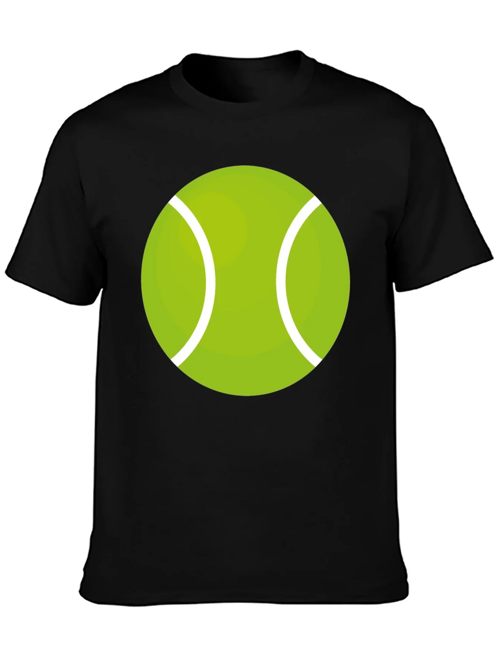 Tennis Ball Graphic Tee - Black Cotton Casual Shirt