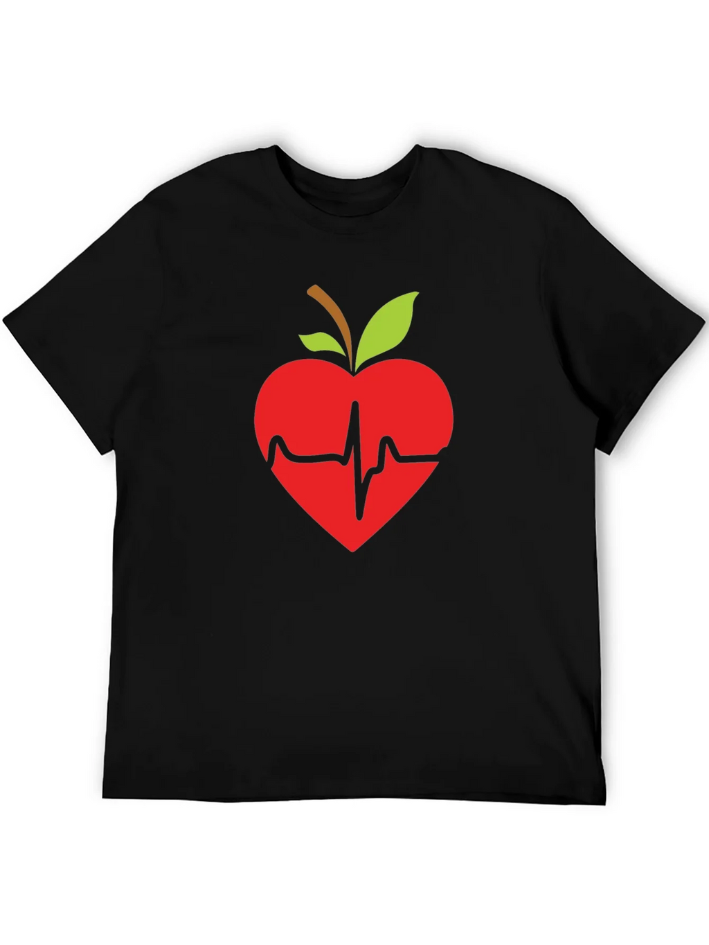 Apple Heartbeat Graphic Tee - Black T-Shirt