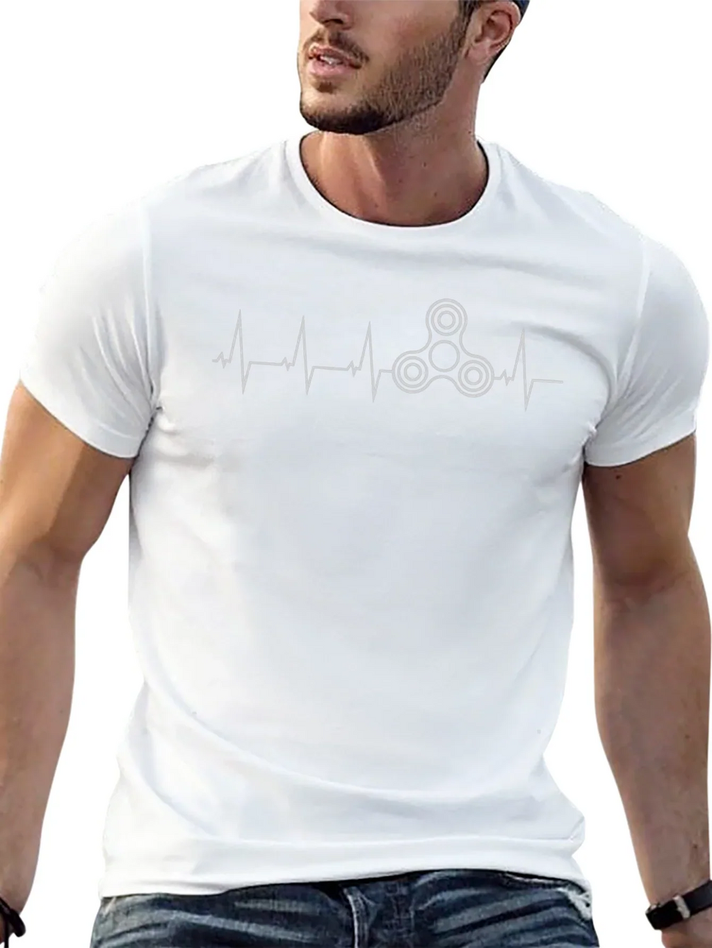 Fidget Spinner Heartbeat T-Shirt - Novelty Graphic Tee