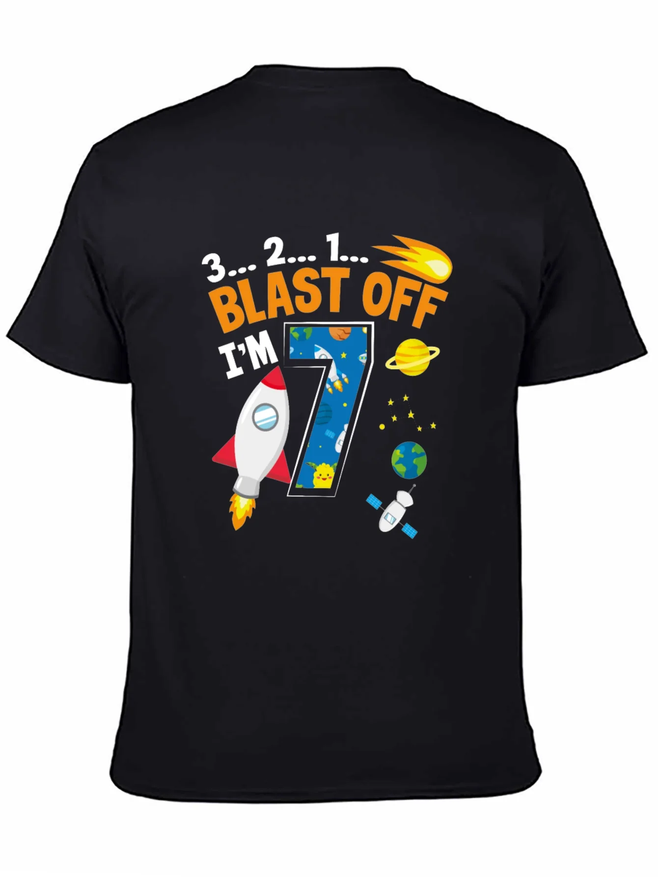 Blast Off 7th Birthday T-Shirt