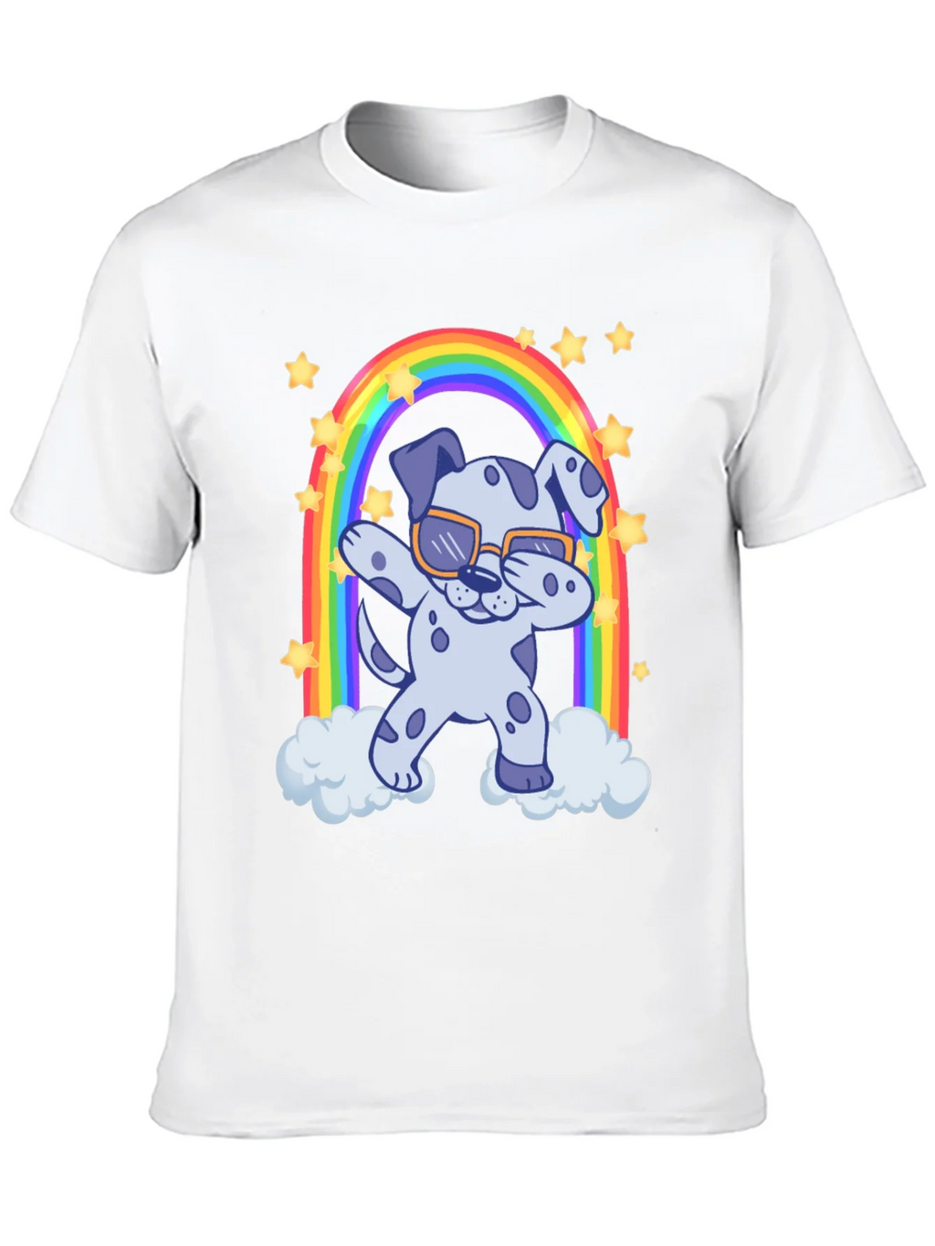 Dabbing Dalmatian Rainbow T-Shirt