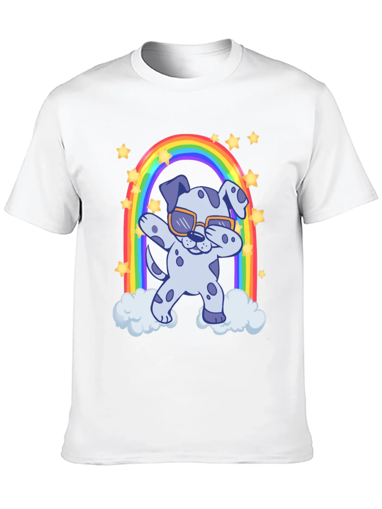 Dabbing Dalmatian Rainbow T-Shirt