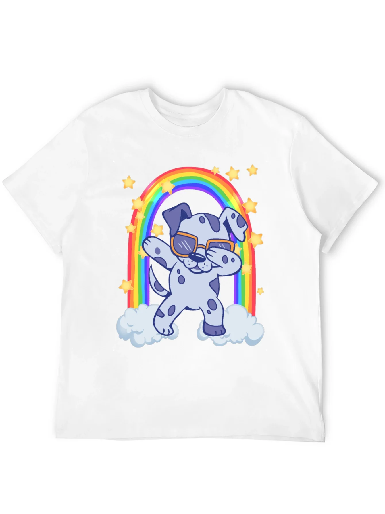 Dabbing Dalmatian Rainbow T-Shirt