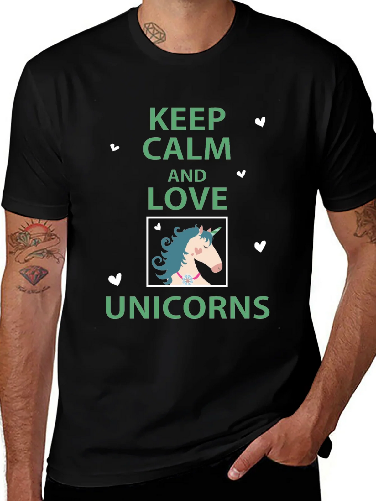 Keep Calm & Love Unicorns Graphic T-Shirt