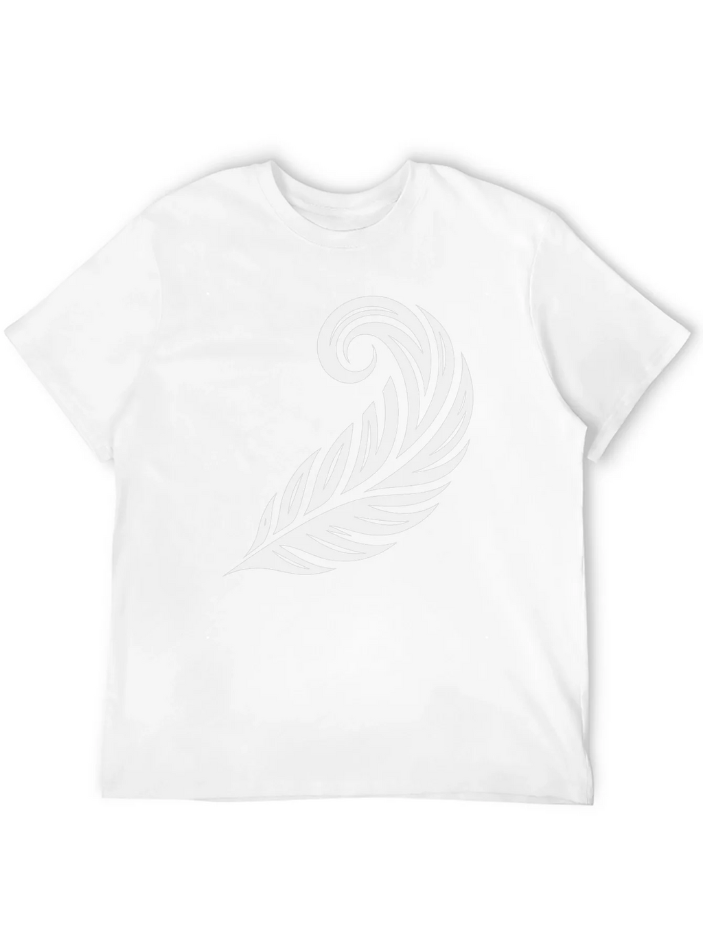 Stylish Feather Graphic Tee - Black