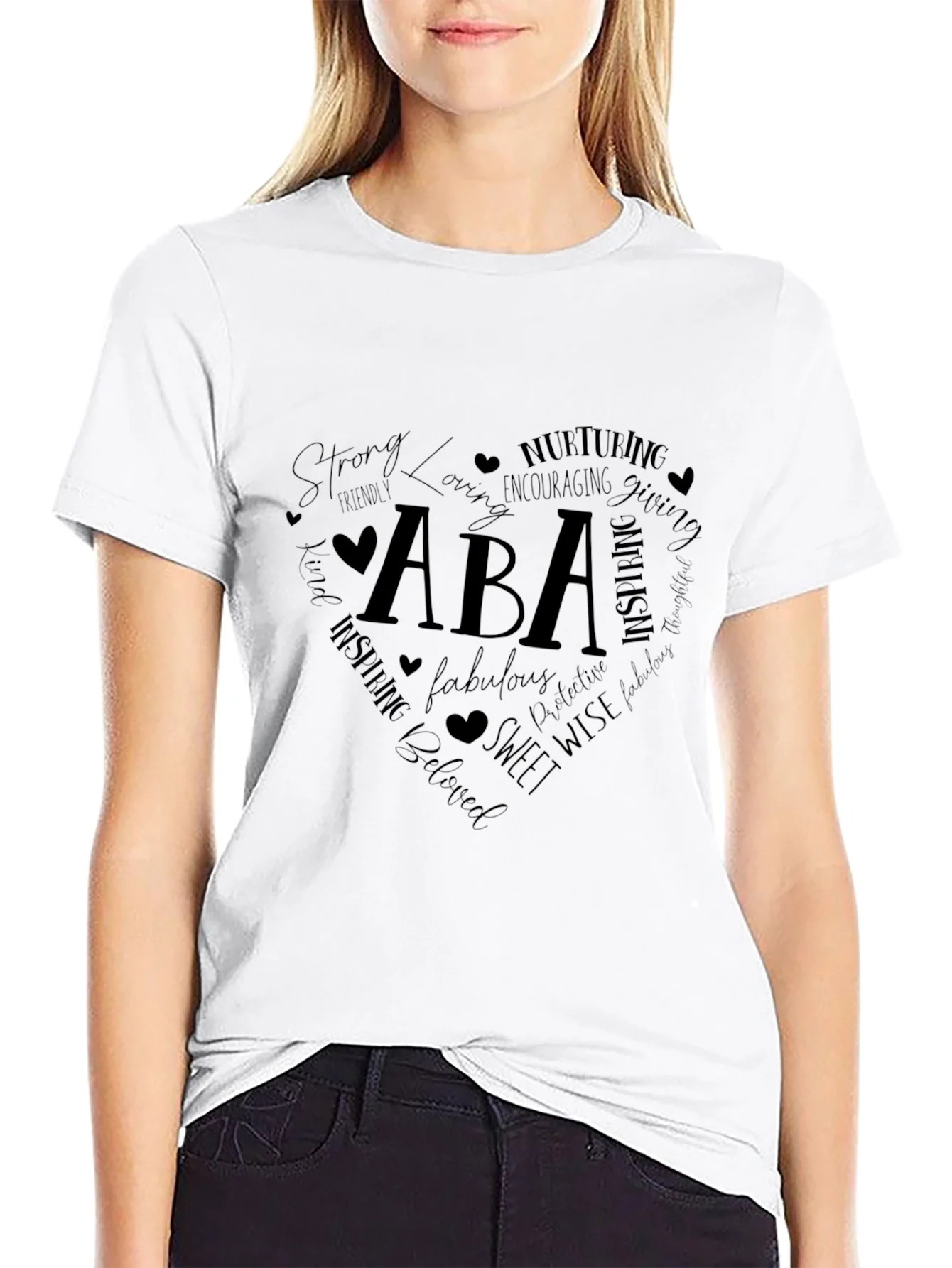 ABA Heart T-Shirt - Loving Nurturing Inspiring