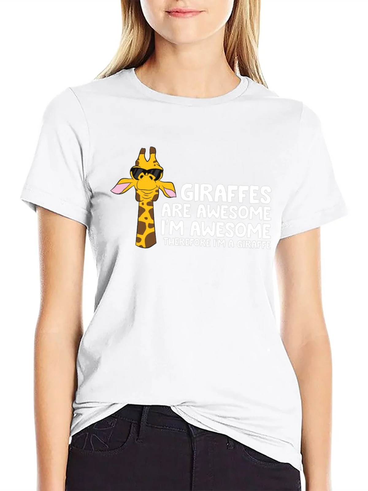 Giraffe Awesome Graphic Tee - Funny Animal T-Shirt