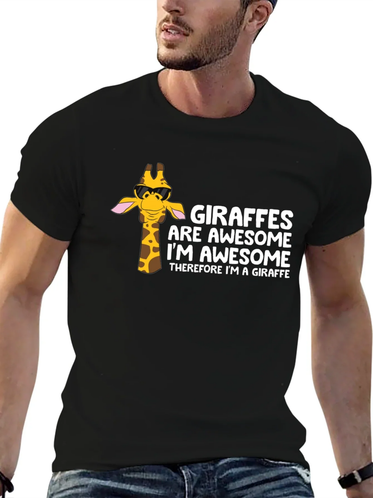 Giraffe Awesome Graphic Tee - Funny Animal T-Shirt