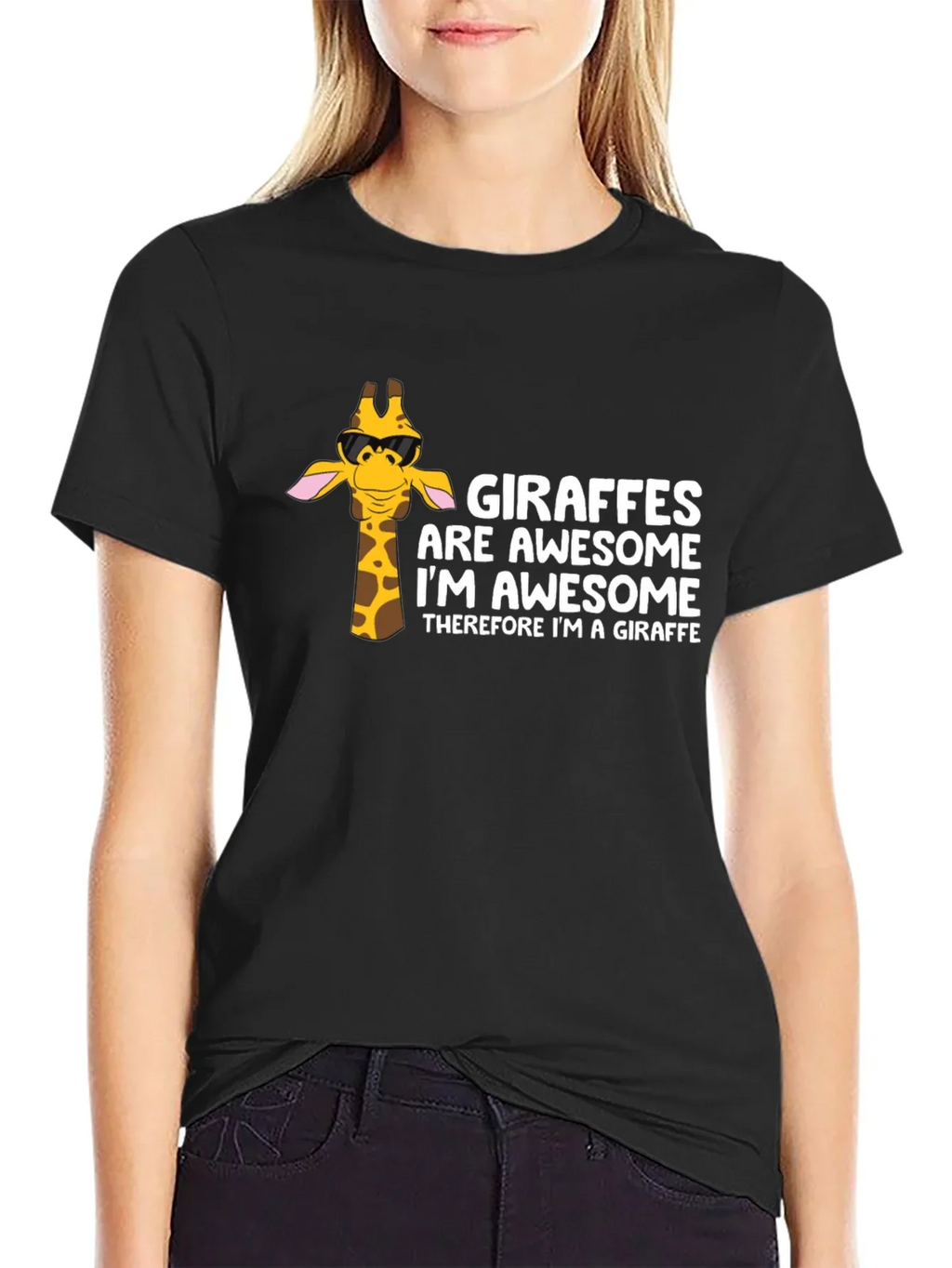 Giraffe Awesome Graphic Tee - Funny Animal T-Shirt