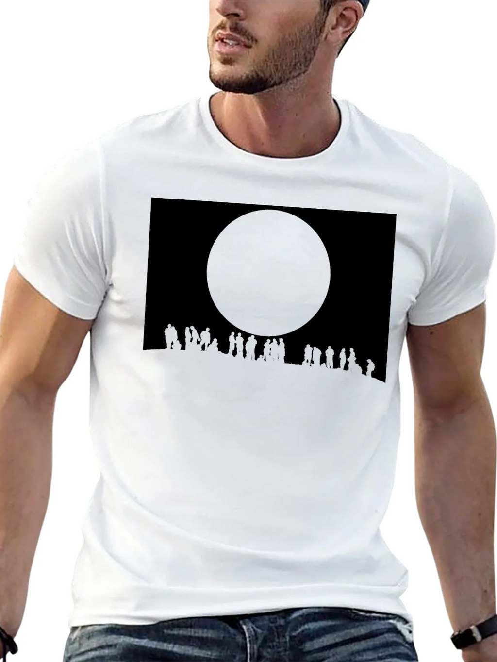 Eclipse Crowd Tee - Dark Sky Silhouette T-Shirt
