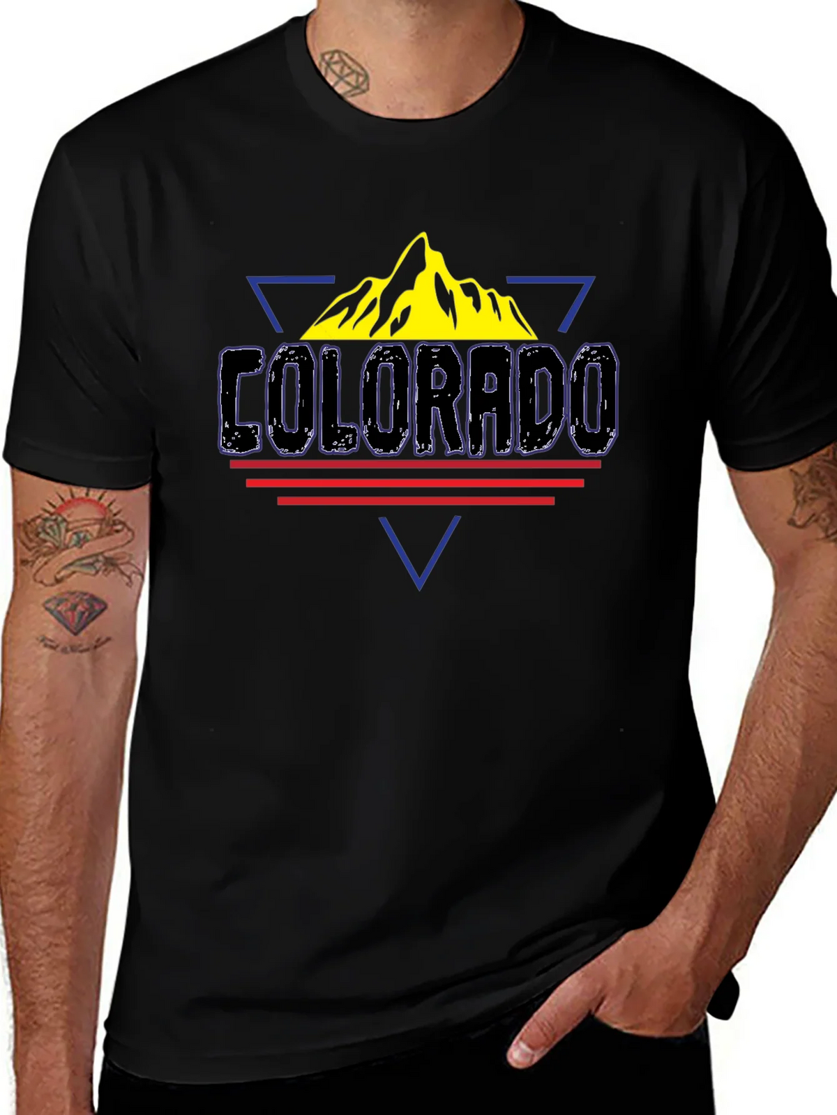 Colorado Graphic Tee - Black Cotton T-Shirt