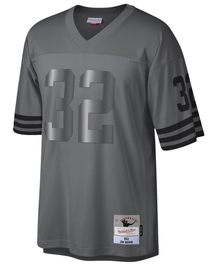 C.Browns #32 Jim Brown Charcoal 1963 Retired Player Metal Legacy Jersey Stitched American Football Jerseys