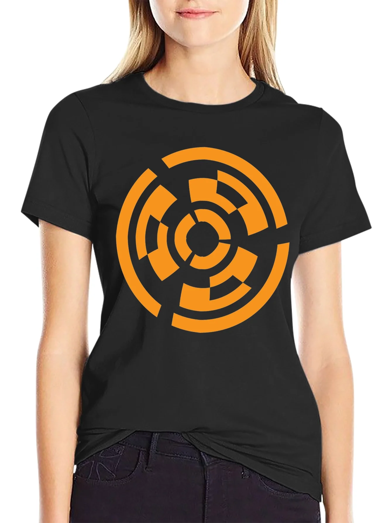 Geometric Circle Graphic T-Shirt - Black