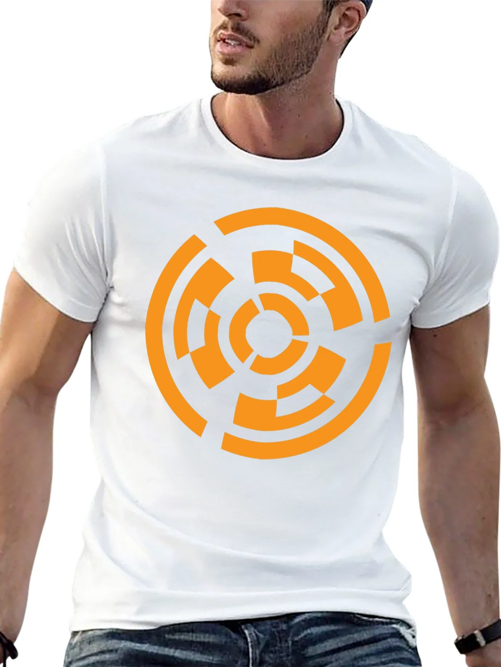 Geometric Circle Graphic T-Shirt - Black