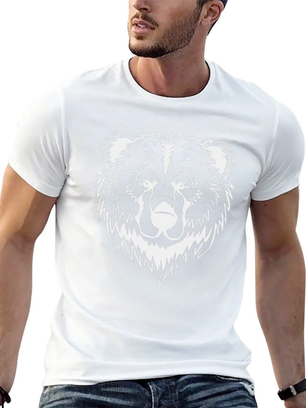 Mens Black T-Shirt - Graphic Bear Design