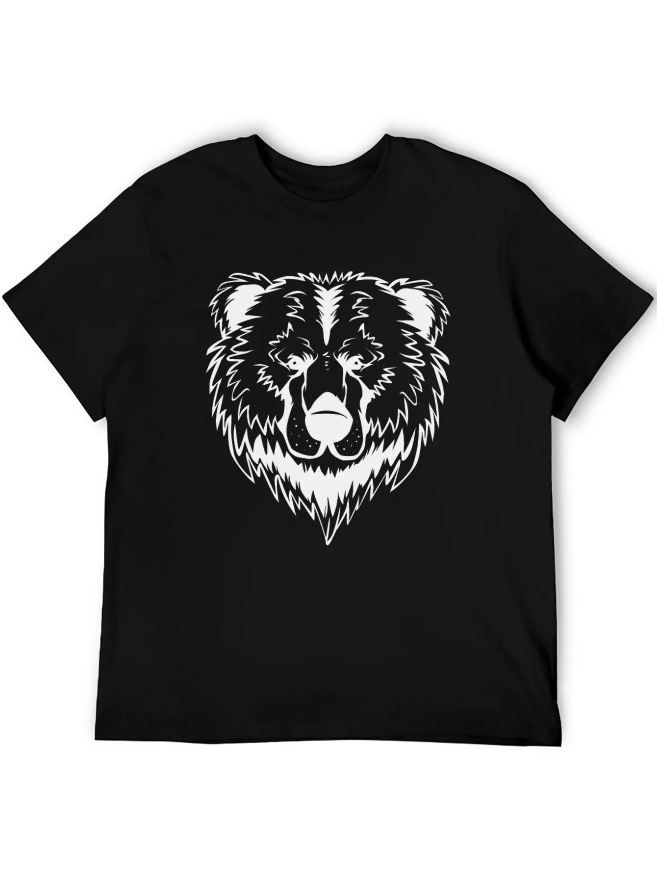 Mens Black T-Shirt - Graphic Bear Design