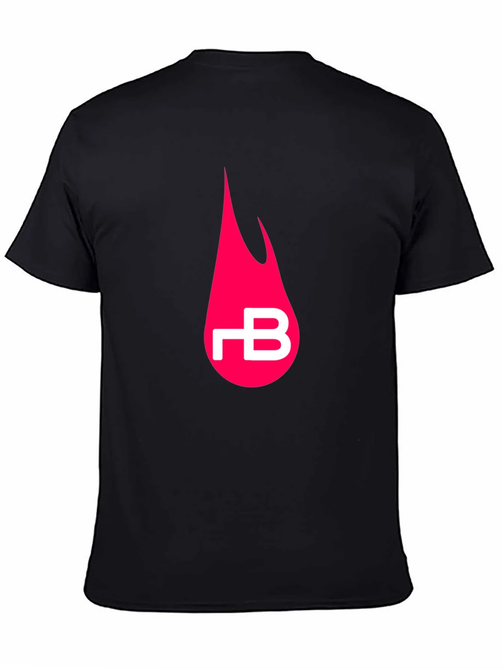 Black T-Shirt with Pink Flame Logo