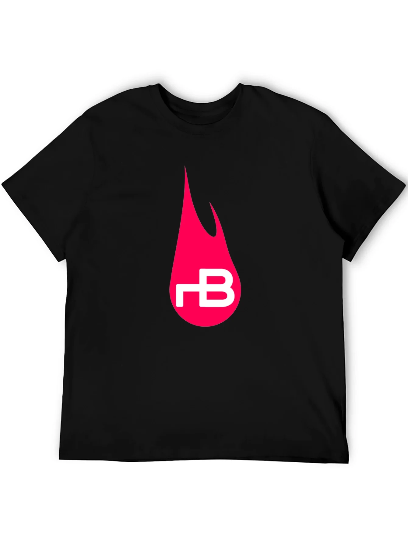 Black T-Shirt with Pink Flame Logo