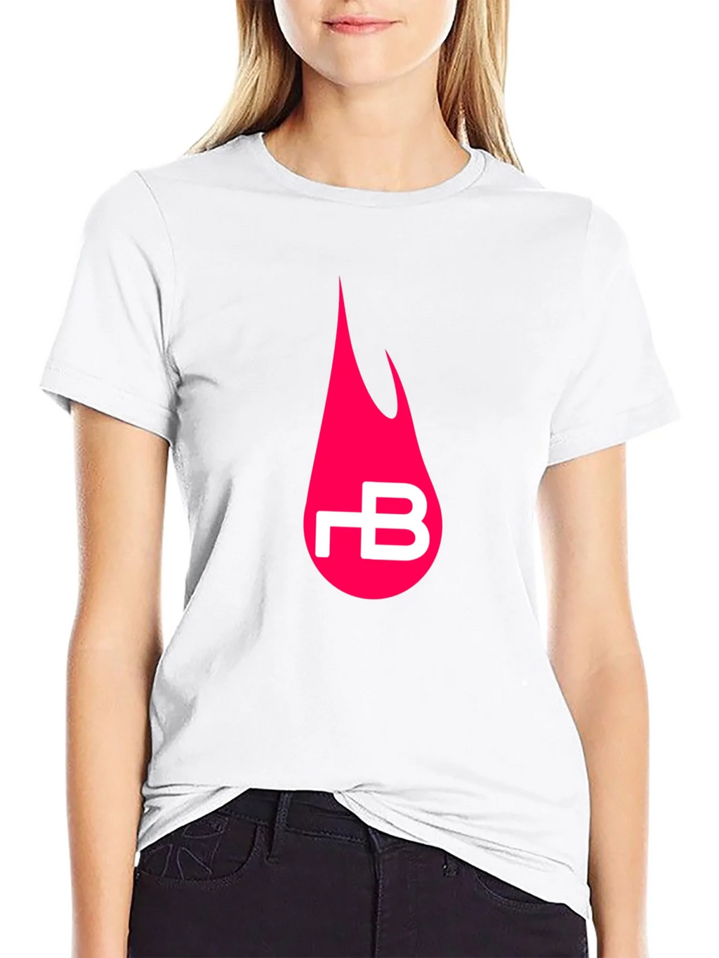 Black T-Shirt with Pink Flame Logo