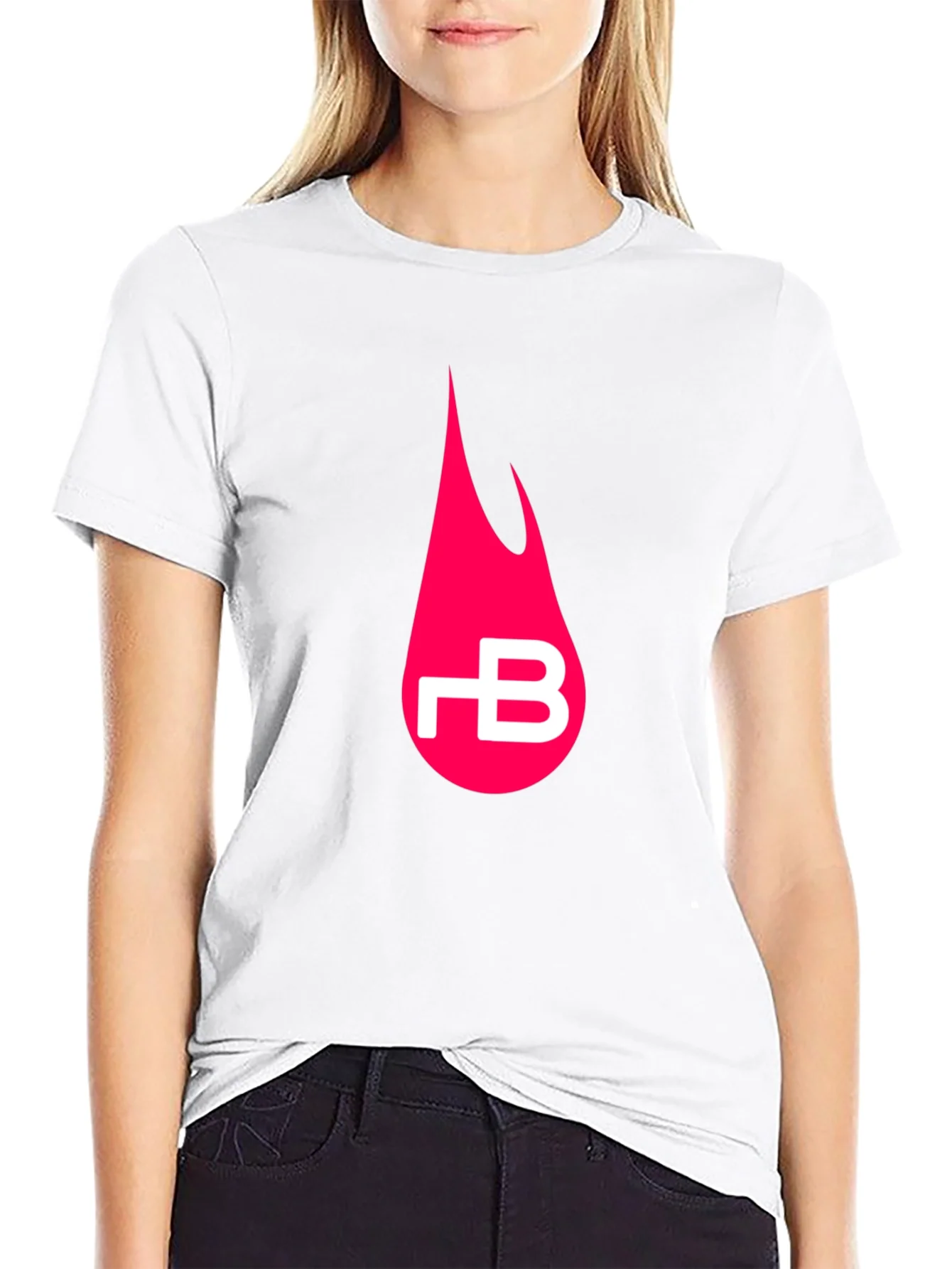 Black T-Shirt with Pink Flame Logo